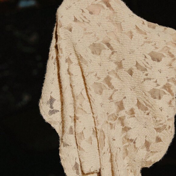 Apricot Elegant Women's Long Sleeve Hollow Out Stretchy T-Shirt - Picture 8 of 8